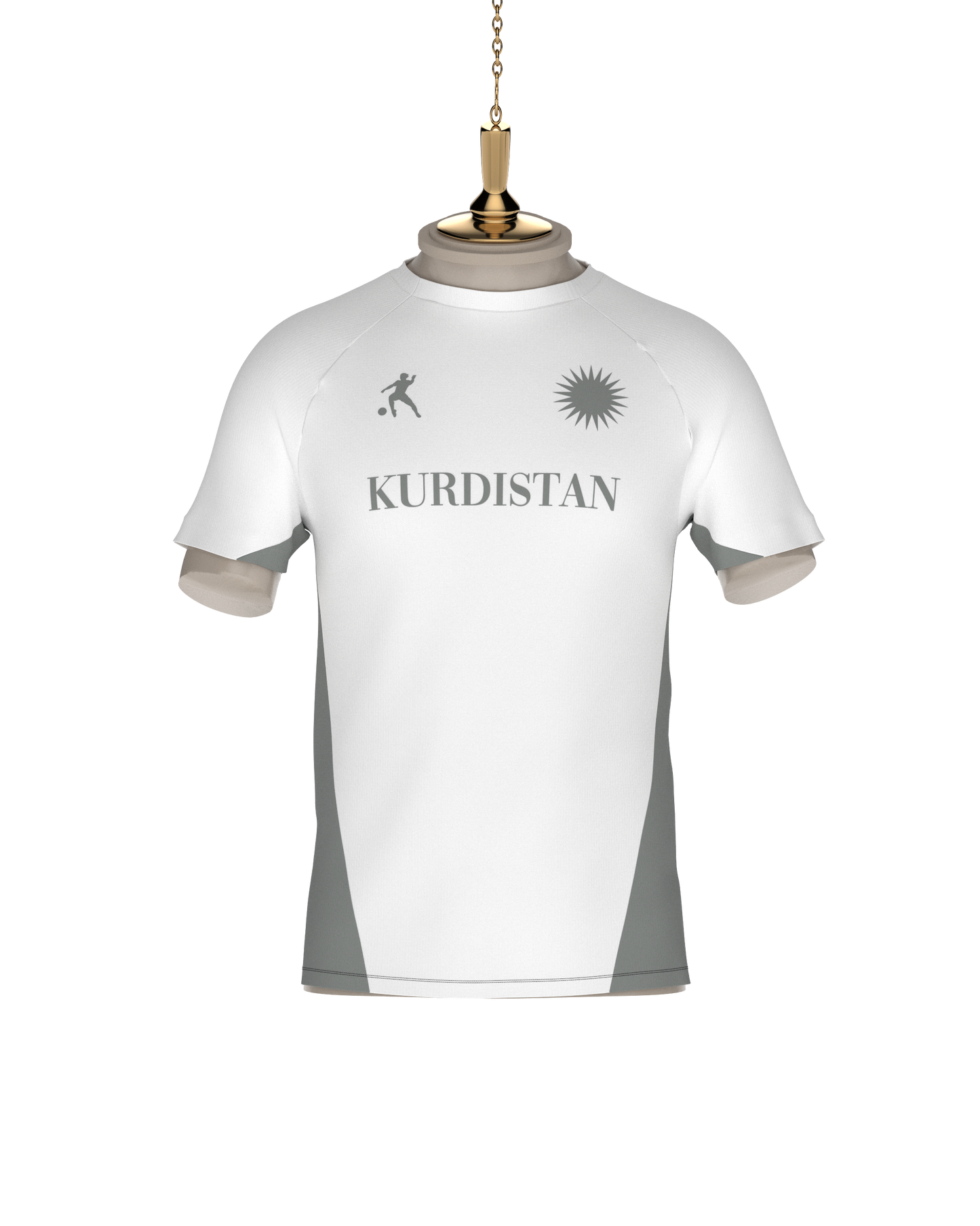 LAIB- Kurdistan football jersey white grey