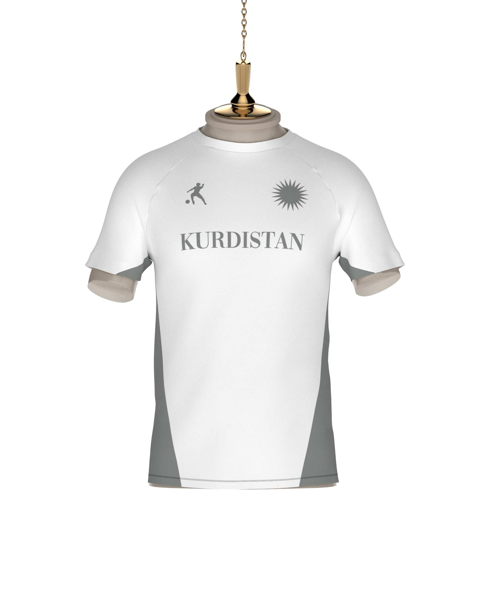 LAIB- Kurdistan football jersey white grey