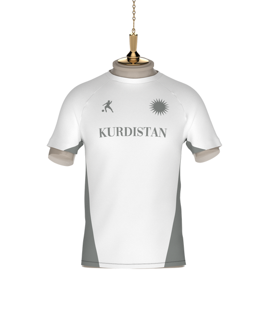 LAIB- Kurdistan football jersey white grey