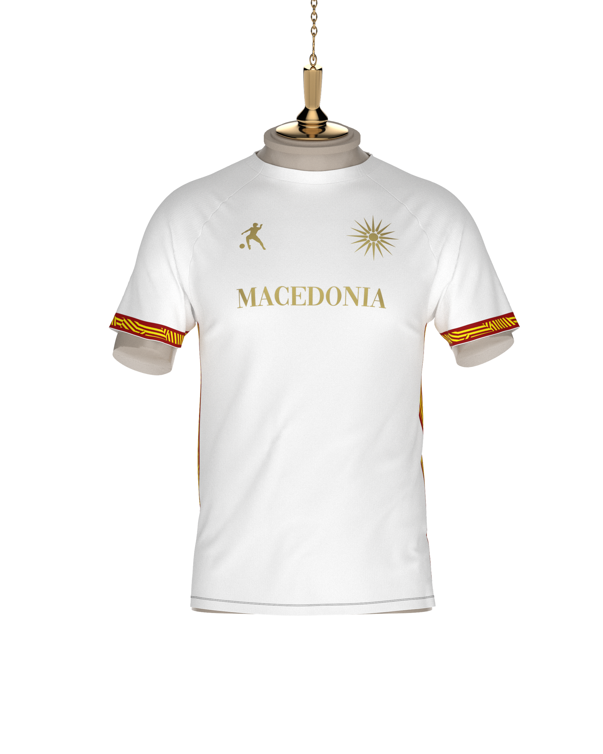 MACEDONIA FOOTBALL SHIRT XXSMALL WHITE/GOLD