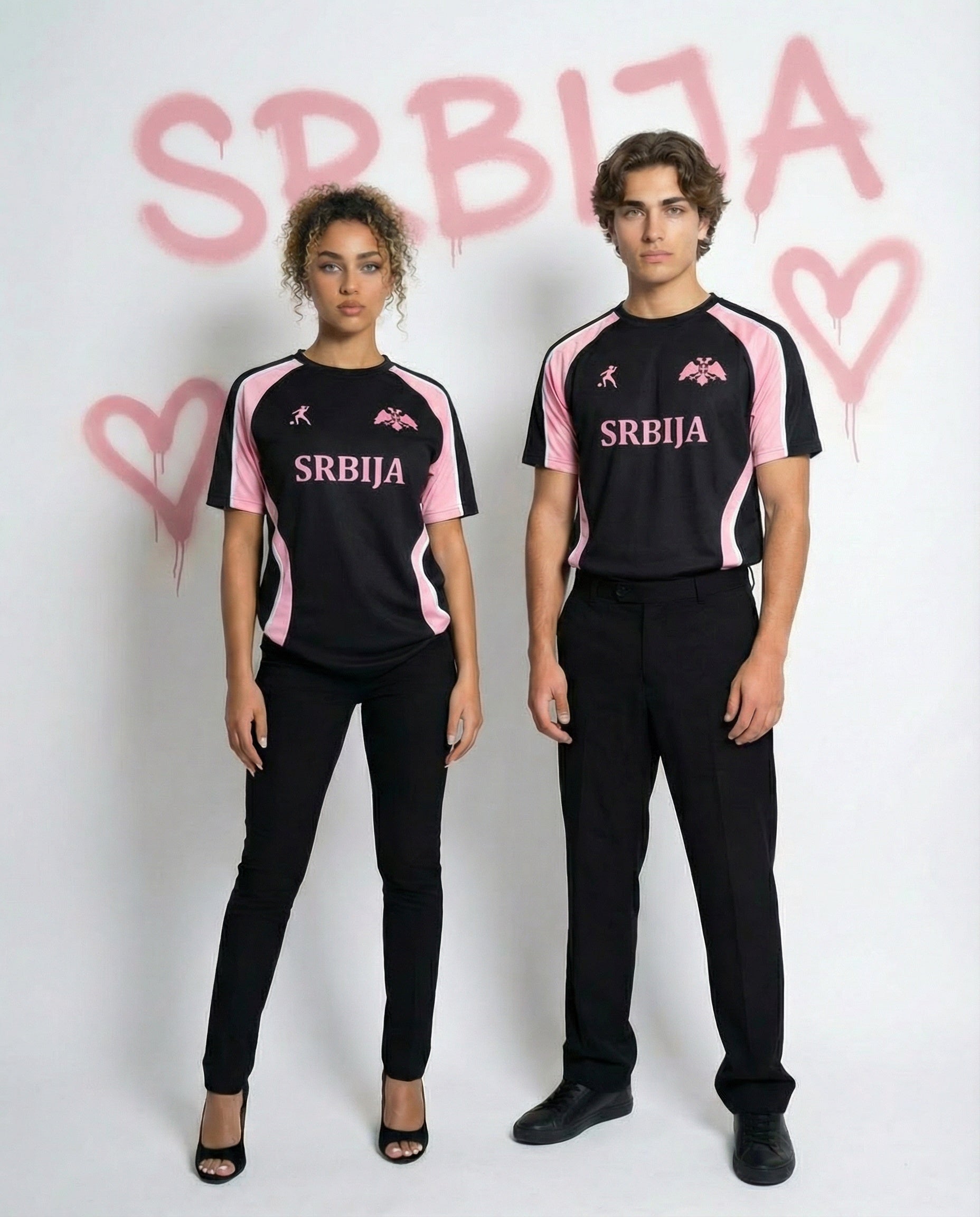 SERBIA BLACK/PINK/WHITE - LAIB